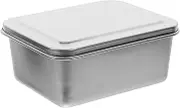 ifundom Rectangular Baking Cake Pan with Lid Stainless Steel Baking Pan Cake Brownie Pan for Meal Prep Storage Transporting Food Dishwasher Safe