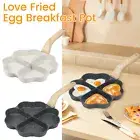 Egg Frying Pan 4-Cup Heart Omelette Pan Non-Stick Egg Skillet with Wooden CauUT