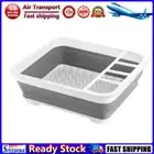 LF# Foldable Dish Drying Rack Plastic Dish Drainer Kitchen Sink Organizer (L Gre