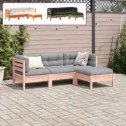 Garden Sofa Set with Cushions Modular Sofa Couch Backyard 4 Piece Wood vidaXL