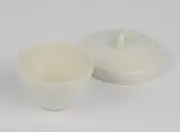 Eisco Labs Low Form Porcelain Crucible, 20 mL, with lid