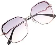 [Baluue] Protect Your Eyes Acetate Sun Sunglasses Rectangle Frame Women Men Eyewear Grey and Pink for Outdoor Activities