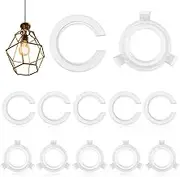 JIYIN Pack of 10 Lampshade Reducing Ring E27 to E14, 4 Buckle Style and 6 C-Shape Lampshade Ring Converter Plastic Lampshade Adapter Rings for Table Lamps Deckenleu