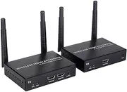 EXVIST 4K 30FPS Wireless HDMI Extender Wired KVM Transmitter Receiver Kits W/HDMI Loop-Out, Up to 656ft, IR Support, Suitable for Transmitting Video from Laptop, PC, YouTube, PS4 to HDTV or Projector