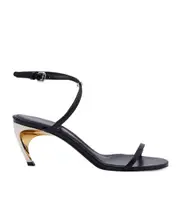 Alexander McQueen Armadillo Ankle Strap Sandals 38 Black