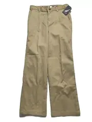 Nautica Chino Khaki Pants Girls Size 10 Flat Front Straight Fit Uniform NWT