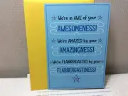 RSVP BIRTHDAY GREETING CARD New with Envelope “We're in AWE of your AWESOMENESS"