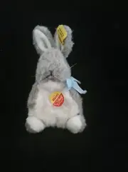 Steiff Manni Mohair Mini Grey Rabbit Tag 1503/10 – NWT c1970