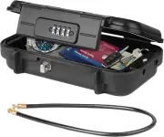 HUANLANG Portable Safe Lock Box with Combination Lock Mini Beach Travel Safe Box