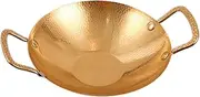 Garneck Hammered Griddle Pan Double Handles Stainless Steel Easy-Clean for Family Gatherings