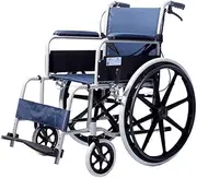 Manual Wheelchair Lightweight Steel Transport Wheelchair Aluminium Alloy Folding Older Wheelchair Disabled Portable Elderly Wheelchair with Rear Brake,Metal,Multi-Coloured,One Size,Portable