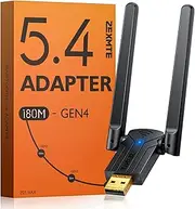 ZEXMTE Long Range USB Bluetooth Adapter for PC 5.4 USB Bluetooth Dongle with High Gain Antenna, Wireless BT Receiver 590FT / 180M, Plug &Play for PC Windows 11/10/8