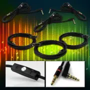 3PCS 4FT 3.5MM AUX EXTENSION STEREO CABLE W/MIC CONTROL BLACK IPHONE 5 4S 4 IPOD