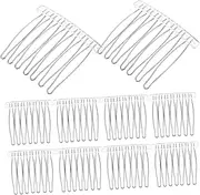 CANIGHT 10Pcs Tooth Hair Combs for Women Decorative Bridal Veil Side Combs for Wedding Durable DIY Craft Hair Pins for Buns White