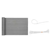 Balcony Privacy Screen Cover 5M Sun Shade Protection Mesh Net for Patio Fence Porch -Grey