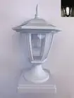 Set of 2 Solar White Finish Color Hexagon 4X4 Fence Post Cap Light with White SM