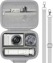 [Baval] for Sony ZV-E10/ZV-E1/ZV-E10 II Vlog Digital Camera Hard Carrying Case,Compatible with Tripod(GP-VPT2BT),Microphone,Camera Len and Accrssory(White Case)