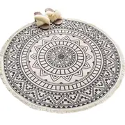 92 X 92Cm Retro Bohemian Carpet Hand Woven Cotton Linen Rug Bedside Geometric Floor Mat Living Room Bedroom Decor Ver 6 Rugs