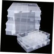 6 Pack 14 Grids Plastic Organizer Box with Dividers, Clear 14 Grids - 6PCS