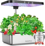 Hydroponics Growing System Indoor Garden - Herb Garden with Grow Light, 15 Pods Stainless Steel Indoor Garden Kit, Auto Timer, Gardening Women