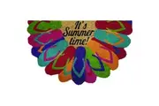 Solemate PVC Backed Coir Summer Thongs 45x75cm Slim Outdoor Stylish Doormat