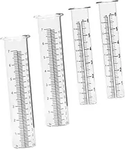 4pcs Rain Gauge Test Tube Rain Gauges for Yard Rain Fall Gauge Tube Portable Rain Measure Gauge Replacement Rain Gauge Glass Tube Rain Gauge Tubes Rain Measuring Cup