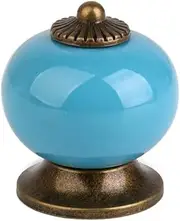 2PC VintaCeramic Door Knob Kids Children Bedroom Cupboard Cabinet Drawer Pull Handles with Screws Pulls Handle - (Color: Blue)