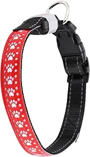 HOMOBABE 1pc Led Dog Necklace Collar Pet Accessory Lighting Modes High Visibility for Reflective and Pu