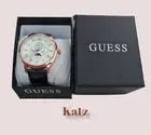 Guess Watch Men's Black Multifunction Watch U0870G2 Gold Face