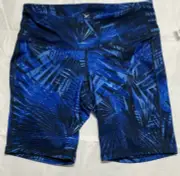 Old Navy Active Go Dry Compression Bermuda Shorts Size Medium Fitted Blue Palm