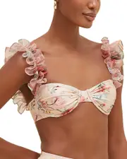 PatBO Lily Floral Flutter Bikini Top