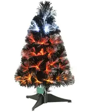 National Tree Company 2 ft. Black Fiber Optic Tree with Candy Corn Color