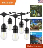 Versatile Weatherproof String Lights - 5000K Daylight White - Safe Design