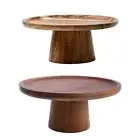 Wooden Round Pedestal Dessert Table High Tray Cake Stand Holder Cupcake Display