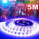 LED Black Light UV Strip 5M Flexible Lights Blacklight Party Decor 12V+ Adapter