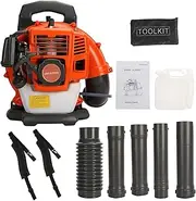 Karelwui Leaf Blower Backpack Style 550 CFM 17.4 lbs Adjustable Tube Gas Powered 1.25 KW Cordless Leaf Blower Dust Blower for Lawn Care, Patio, Blowing Leaves blowers for Lawn Care Orange