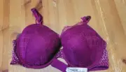 Victoria's Secret Sexy Tee Lace Lightly Lined Demi Bra Wine/Plum 38C NEW!