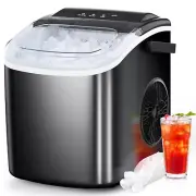 Ice Maker Countertop, Portable Ice Machine with Self-Cleaning, 26.5Lbs/24Hrs, 9