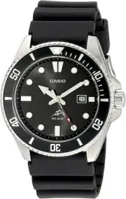 Casio MDV106-1A Analog Sport 200M WR Mens Black Resin Wrist Watch