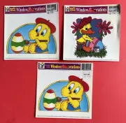 Color Clings Vintage Easter Window Static Clings Lot 3 Pieces Decorations