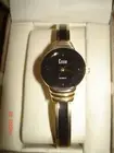 ESSIE WOMEN'S BLACK/GOLD BRACELET CLASP WOMEN BLACK FACE WATCH-BRAND NEW IN BOX!