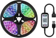 DIGISHUO RGB 1M LED Strip Lights IP65 Waterproof 5050LED 60LEDs 5V USB Bluetooth Control for Bedroom TV Party