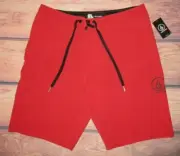 MENS VOLCOM SOLID RED SWIM BOARD SHORTS SIZE 30
