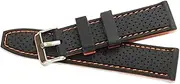 [g24] 22mm Silicone Rubber Watch Band Strap Fit RUSSIAN PRO DIVER 21834 B W O Pin