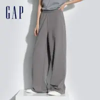在飛比找momo購物網優惠-【GAP】女裝 Logo鬆緊寬褲-灰色(872655)