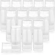 12 Pcs 60ml/2oz Empty Deodorant Containers Twist Up Filling Stick Plastic Deodorant Holder Tube for Lipstick Crayon Chapstick Sunscreen Bar DIY Cosmetic - Translucent