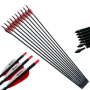 Archery Carbon Arrow ID6.2mm 28/29/30inch Sp500 Tips 2.8inch Vanes Recurve Bow