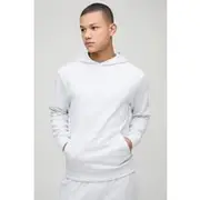 Mens Grey Marl Slim Fit Interlock Hoodie