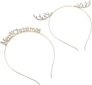[FOMIYES] Snowflake Christmas Headband Set Rhinestone Hair Band Festival Costume Accessory