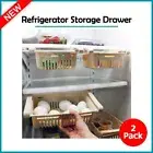 2X Refrigerator Storage Fridge Food Egg Box Rack Drawer Shelf Kitchen Organizer